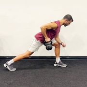 upper body kettlebell workout, single arm supported row